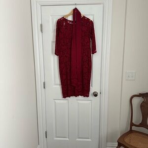 Elegant Red Lace Maternity Dress